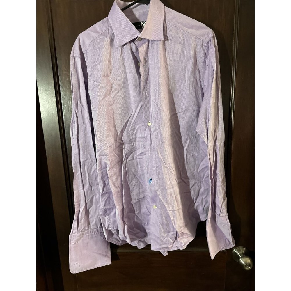 Saks Fifth Avenue Purple Dress Shirt: 16, French Cuffs